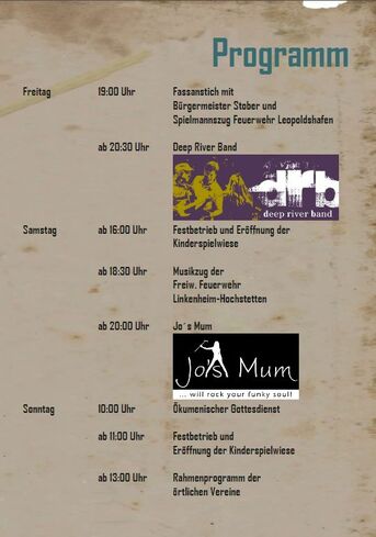 Programm Schröcker Dorffeschd 15.-17.7.2016