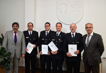 W. Nees, D. Wolf, C. Bohlinger, F. Emmerichs, F. Schnüer und B. Stober (v.l.n.r.)