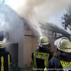 „Einsatzalarm B - Scheunenbrand Eisenbahnstraße Eggenstein“