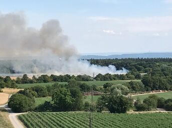 Rauchentwicklung bei Flächenbrand