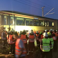 Straßenbahnausbildung mit der Feuerwehr Linkenheim-Hochstetten und der Werkfeuerwehr KIT