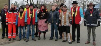 Das Eggensteiner Faschingskomitee mit Ordnungskräften 2015; Foto-AG