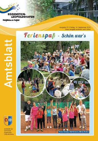 Ferienspaß 2018 im Amtsblatt - Titelseite