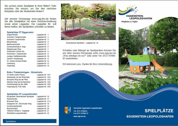 Flyer Spielplätze Eggenstein-Leopoldshafen