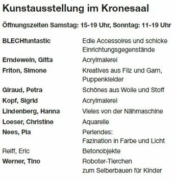 Kunstausstellung im Kronesaal beim Straßenfest 