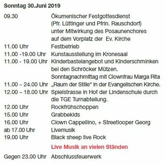 Programm Eggensteiner Straßenfest 