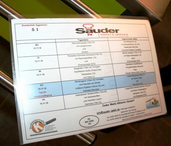 GMS-Mensa Essensplan für 2. Woche