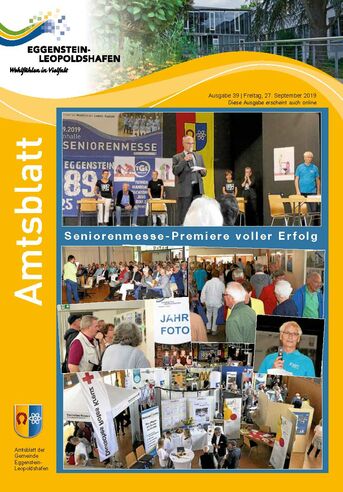 Foto: Titelseite des Amtsblattes mit Fotos der Seniorenmesse