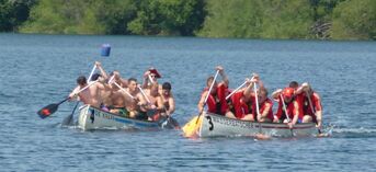 Beim jährlichen Seefest ist das 6er-Kanadier-Rennen fester Bestandteil