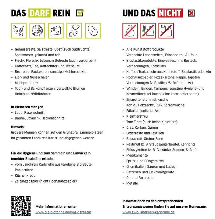 Foto Was darf rein? Infobaltt des Abfallwirtschaftsbetriebs des Landkreis Karlsruhe