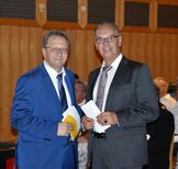 Bernd Stober ist Vertreter des sehr aktiven Vorsitzenden des Kreisverbandes Karlsruhe des Gemeindetags BW. Thomas Nowitzki, auch Bürgermeister von Oberderdingen schätzt die konstruktive Sachlichkeit in Diskussionen mit dem Jubilar, Foto Robert Redinger