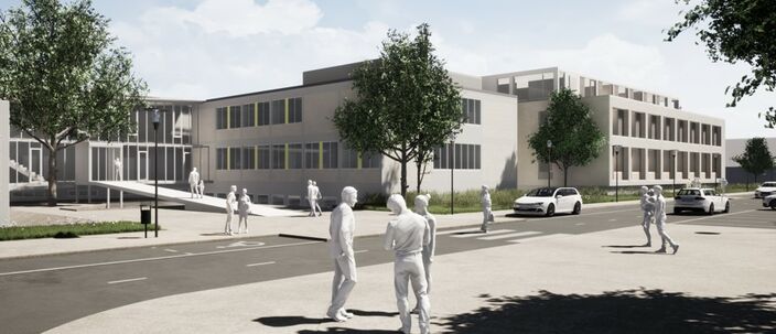 Foto Animation der Parkplatzüberbauung von Planfabrik SPS Architekten Ettlingen 