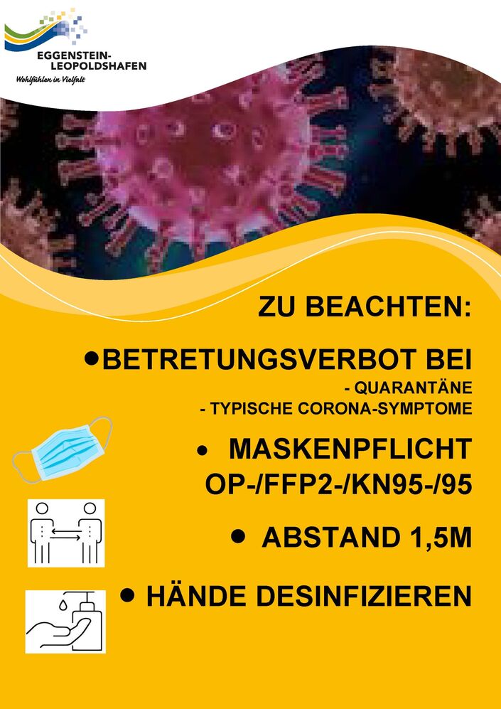 Plakat mit Corona-Hygieneregeln