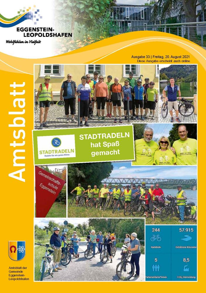 Rückblick aufs STADTRADELN 2021 im Amtsblatt vom 20.08.2021