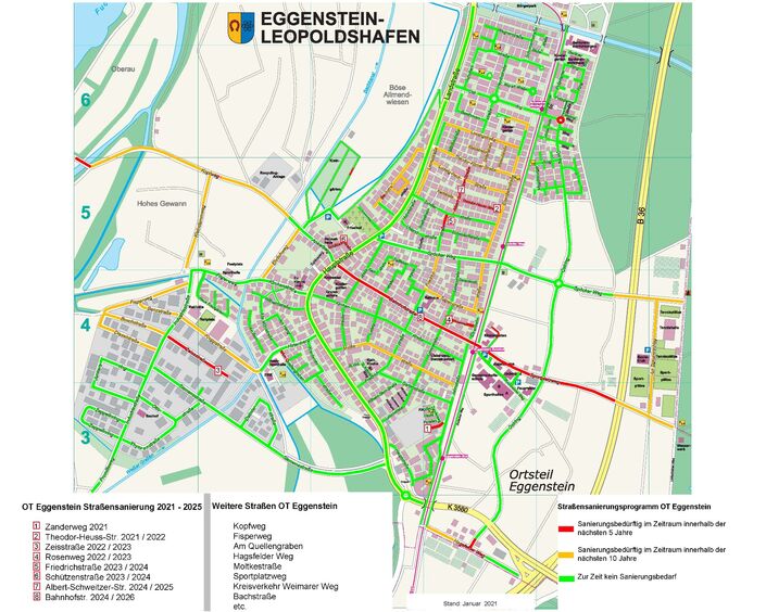 Foto Straßensanierungsprogramm Ortsplan Eggenstein