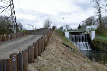 Rampe gegenüber AndreasBräu für Baustellenverkehr, Foto von Ralf Schreck