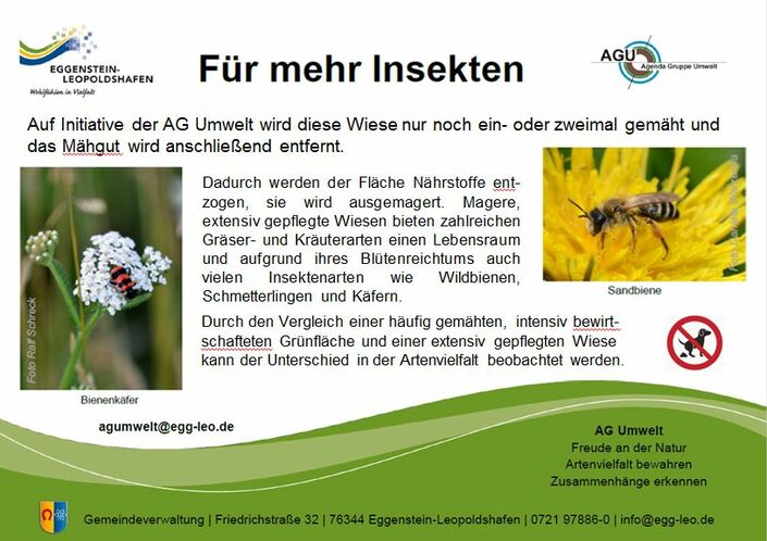 Schild zur Inforamtion