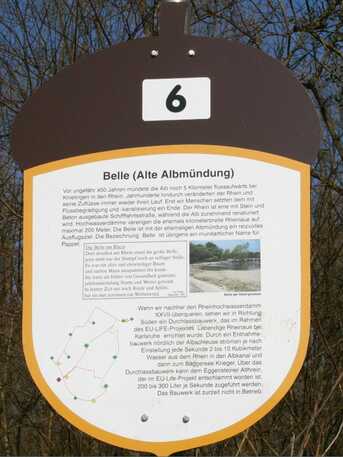 Schild 6 des Auenpfades Belle