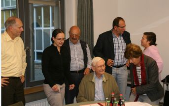 Projektgruppe Ortsgeschichte (PG OG) am Gründungsabend in 2013, es fehlen einige auf dem Foto