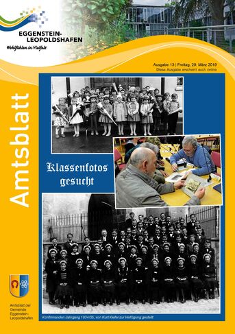 Aufruf Klassenfotos gesucht im Amtsblatt vom 29.03.2019