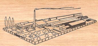 Foto: pr Geschätzt Mitte der 50er-Jahre warb Otto Velte mit illustrierter Visitenkarte. Die Grafik mit mangels Fotos unitärer Ansicht des Areals entstand originalgetreu nach Luftaufnahmen. 