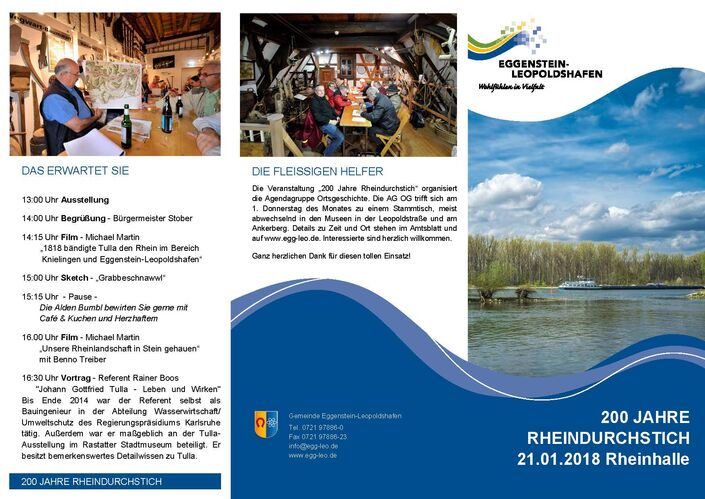 Flyer zu Tulla "200 Jahre Rheindurchstich"