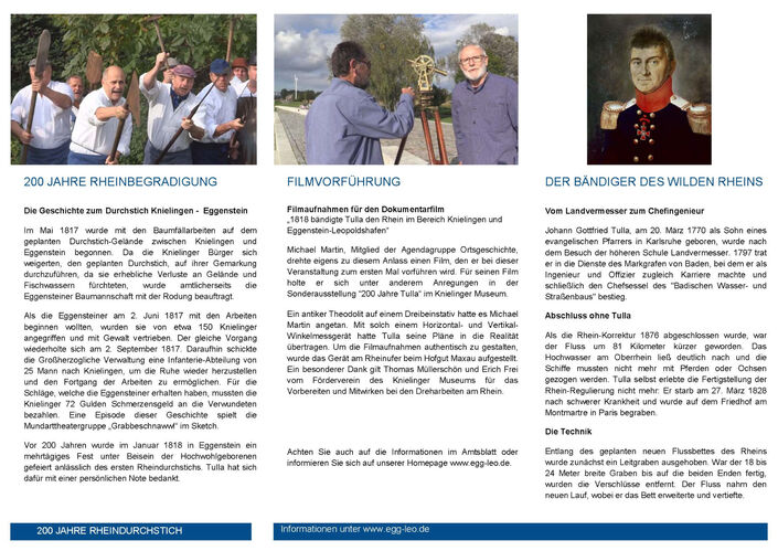 Flyer zu Tulla "200 Jahre Rheindurchstich"