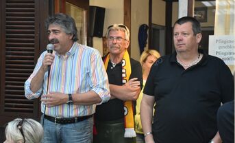 Höflein-Besuch Pfingsten 2019 Begrüßung Bürgermeisterstellvertreter Willy Nees, Foto Marc Mehler